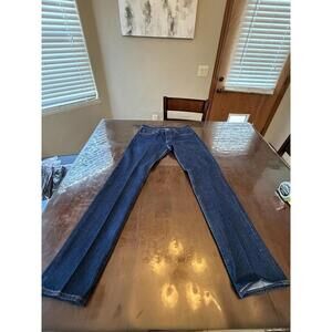 Levis 501 Original Fit Jeans Mens 33x36 Dark Wash Blue Straight Leg Button Fly